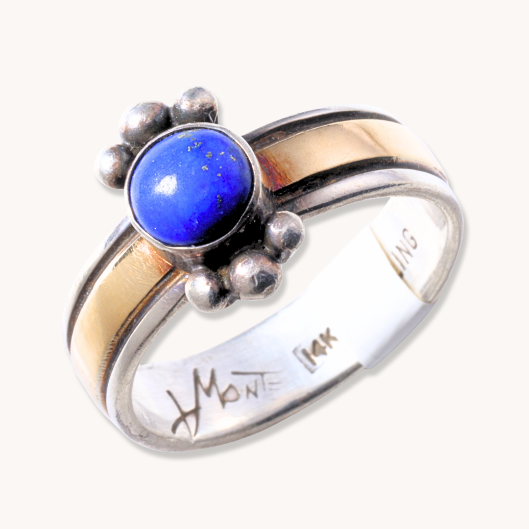 Lapis Ring with 14k Gold Overlay