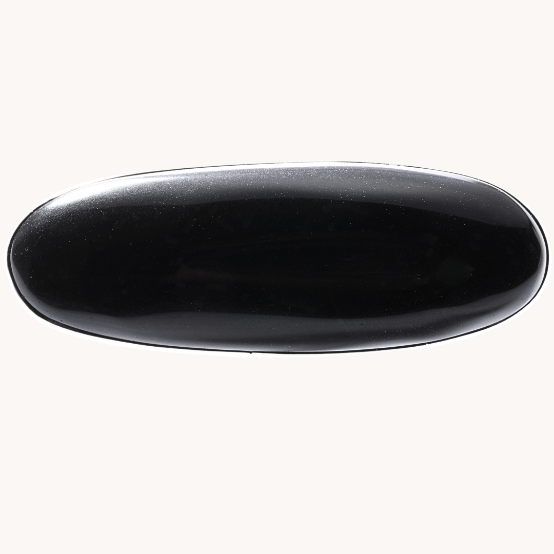 Sideways-Set Silver-Sheen Obsidian Adjustable Ring