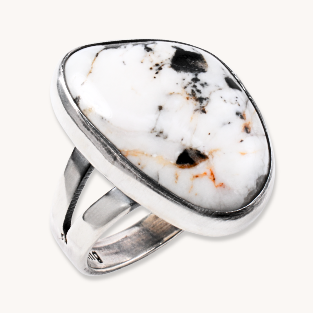 Simple White Buffalo Ring