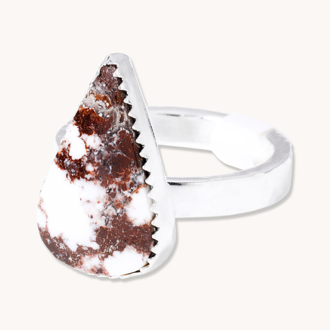 Wild Horse Ring with Hammered Band
