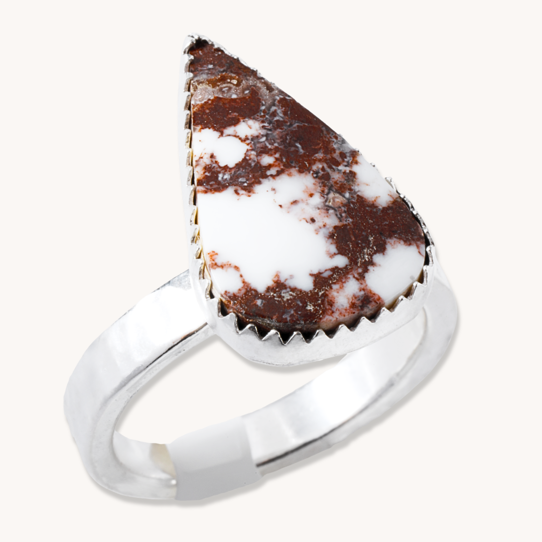Wild Horse Ring with Hammered Band