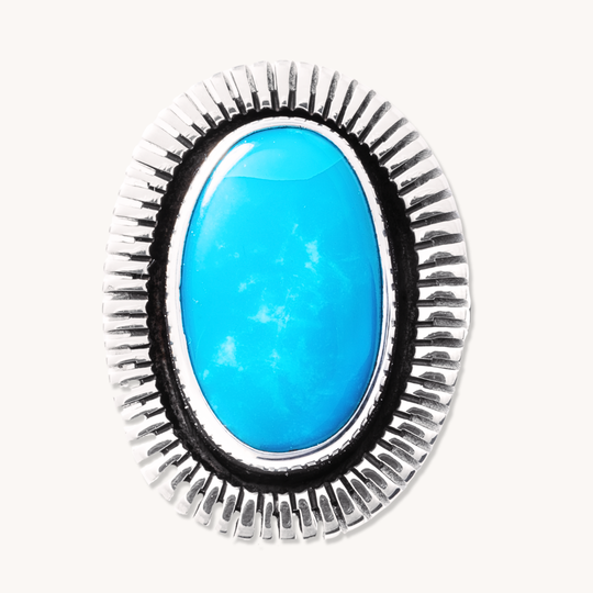 Turquoise Rings with File-Work Border