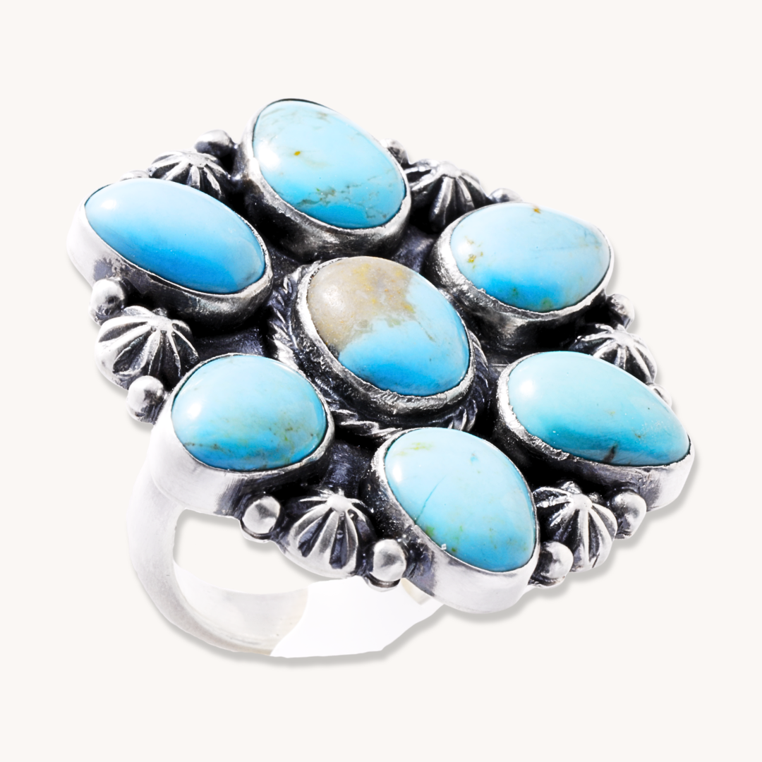 Turquoise Cluster Statement Ring