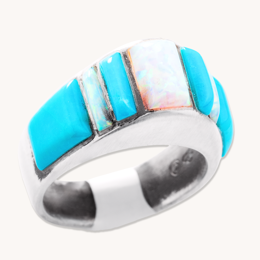 Turquoise & Opal Inlay Ring