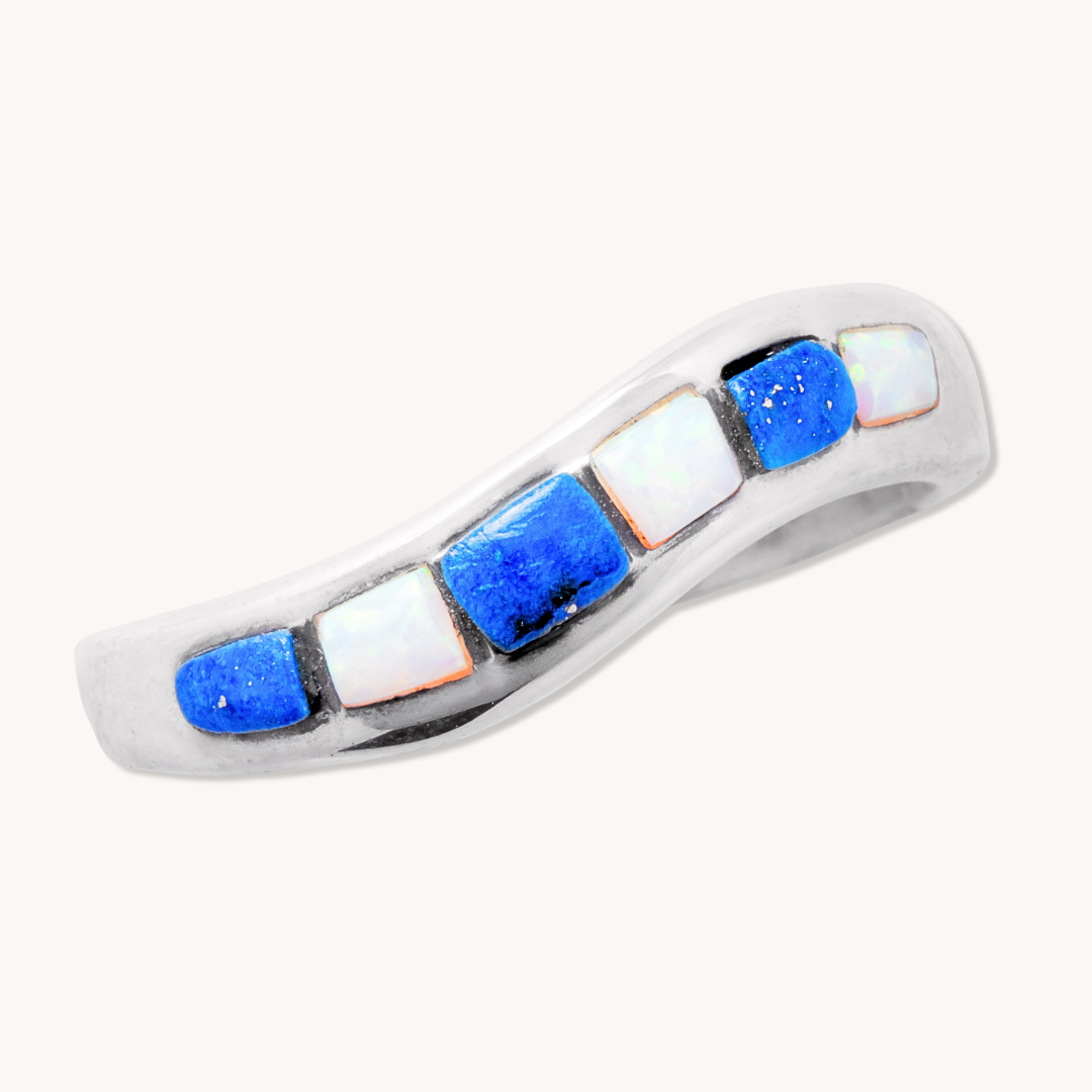 Lapis & White Opal Inlay Ring
