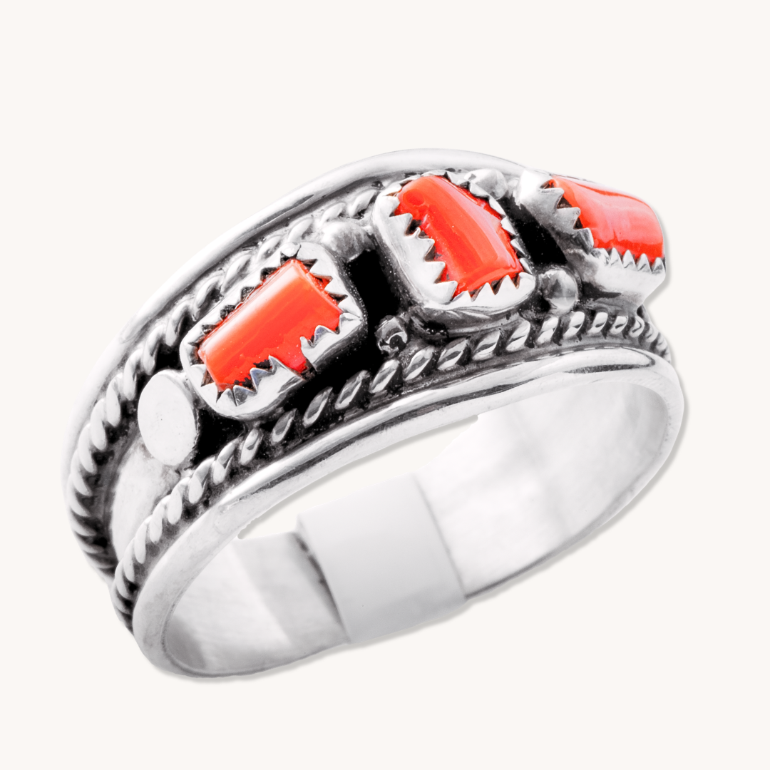 3-Stone Coral Ring