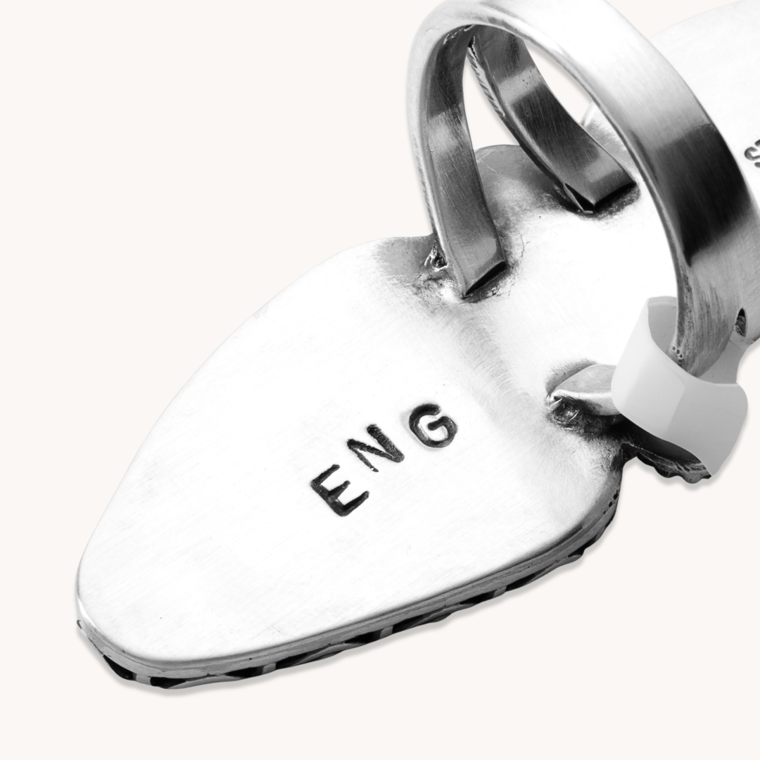 White Buffalo & Wild Horse Ring with Gallery Bezel