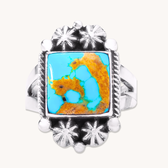 Square Turquoise Rings