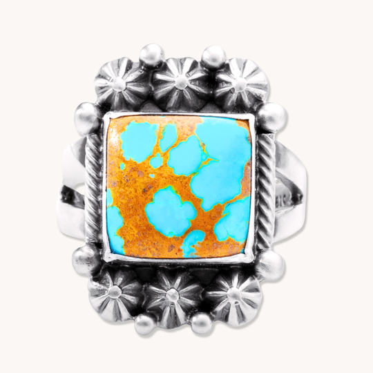 Square Turquoise Rings