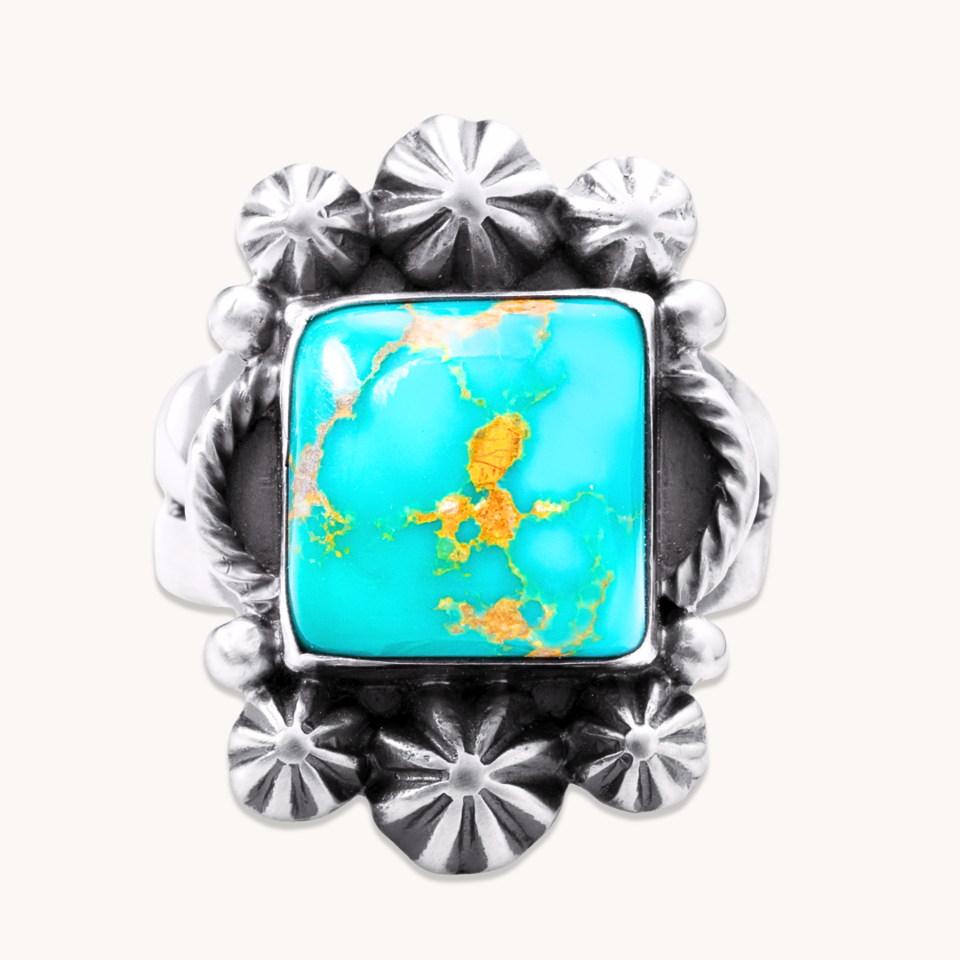 Square Turquoise Rings