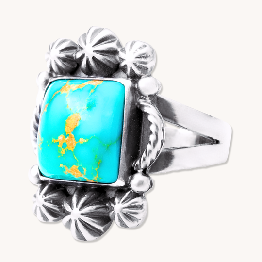 Square Turquoise Rings