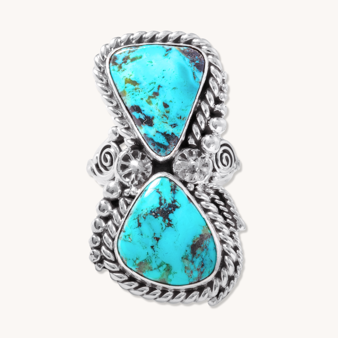 2-Stone Statement Turquoise Ring