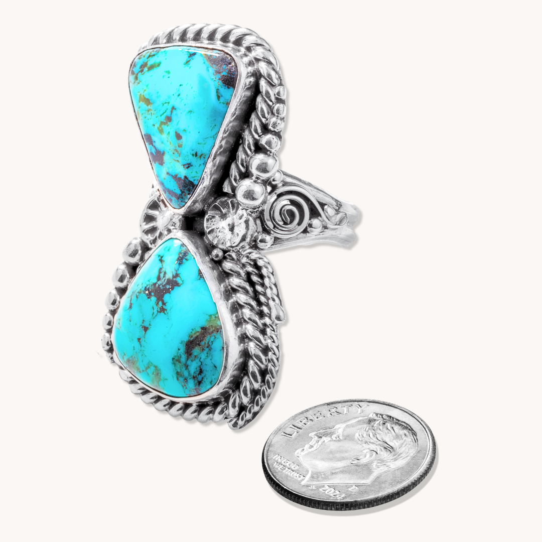 2-Stone Statement Turquoise Ring