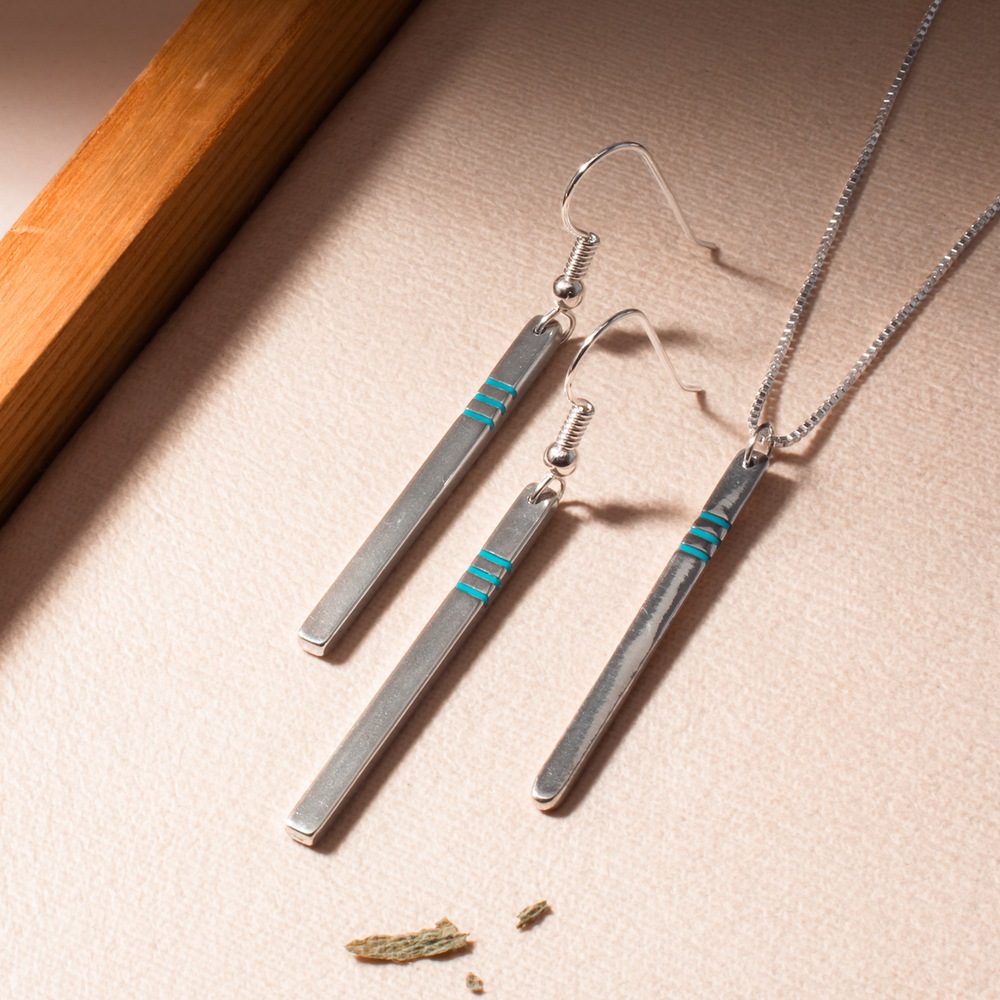Spirit: Silver Drop Earrings & Necklace Set