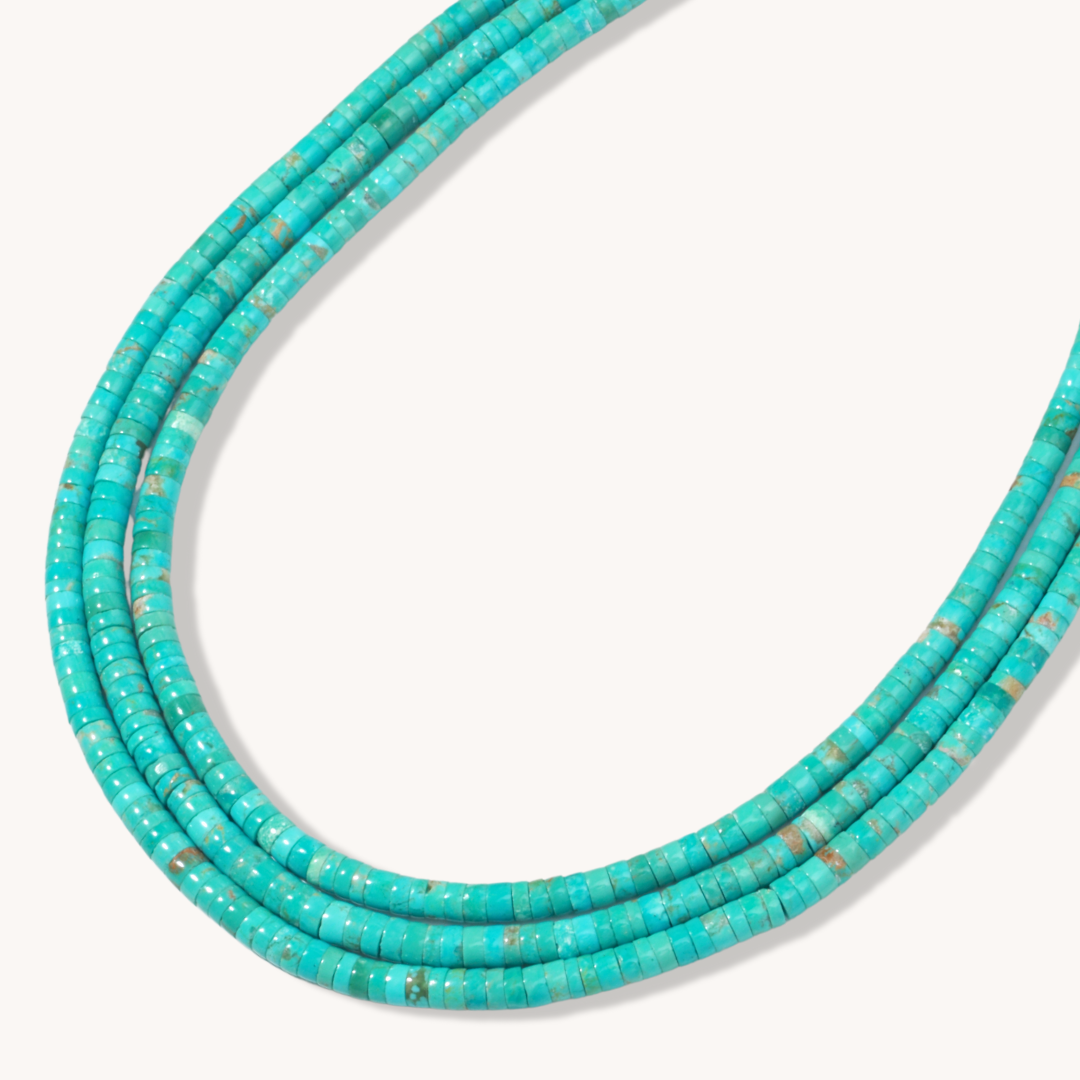 3-Strand Quality Turquoise Heishe Necklace