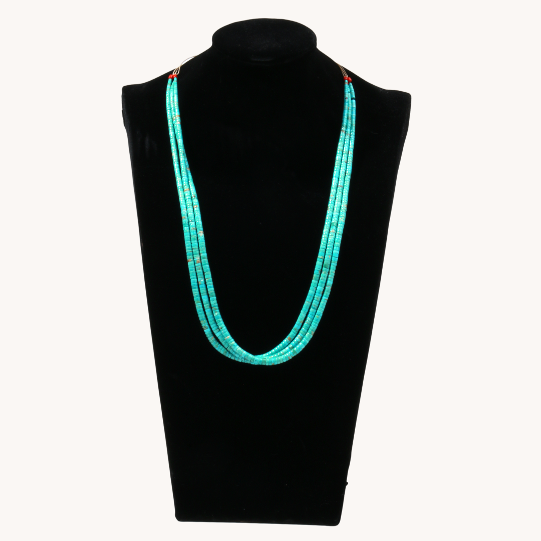 3-Strand Quality Turquoise Heishe Necklace