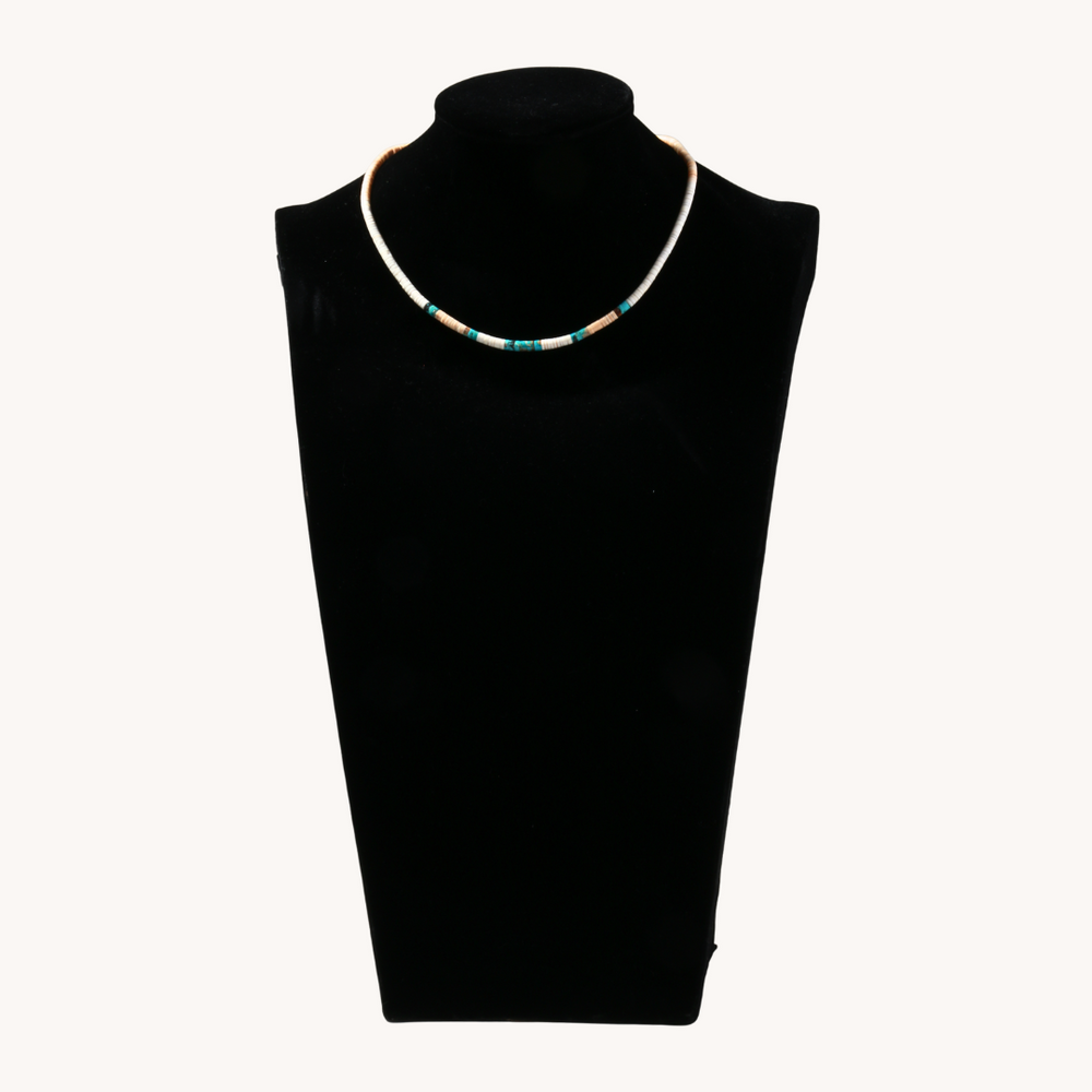 Shell and Turquoise Heishe Beads Necklace