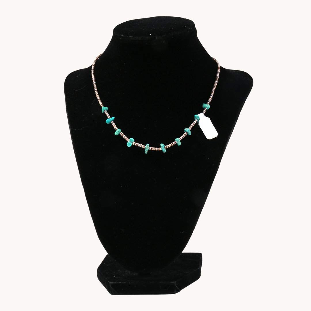 Turquoise and Heishe Beads Necklace