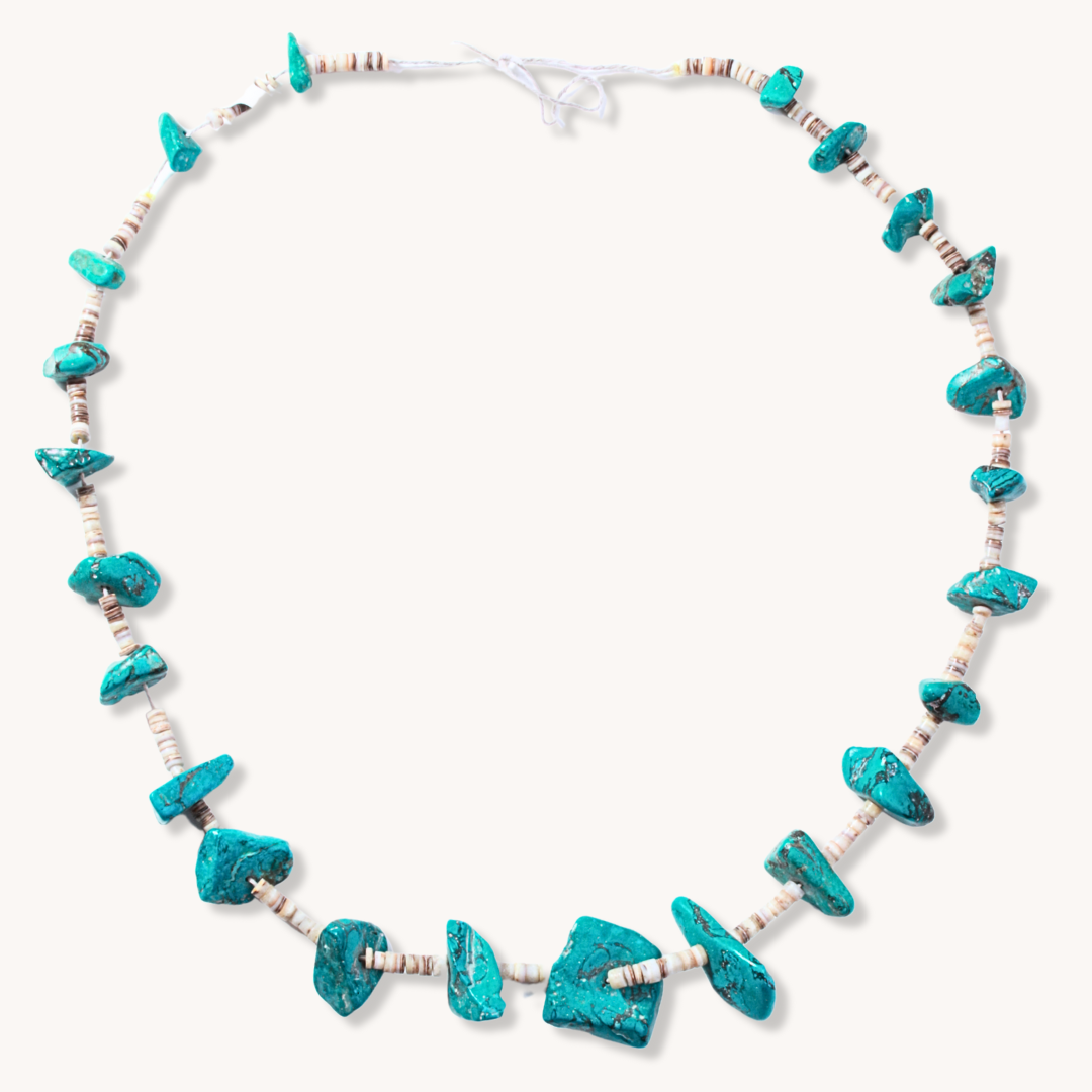 Turquoise Nugget & Heishe Beads Necklace