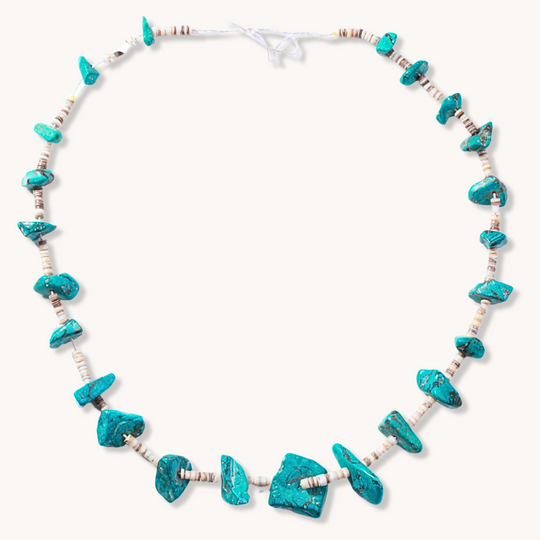 Turquoise Nugget & Heishe Beads Necklace