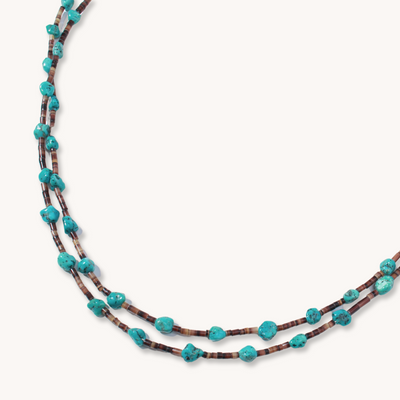 2-Strand Turquoise and Heishe Beads Necklace