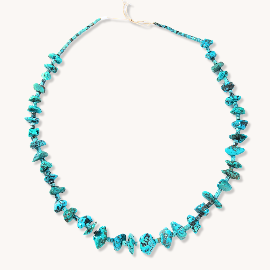 Turquoise Nugget & Heishe Beads Necklace