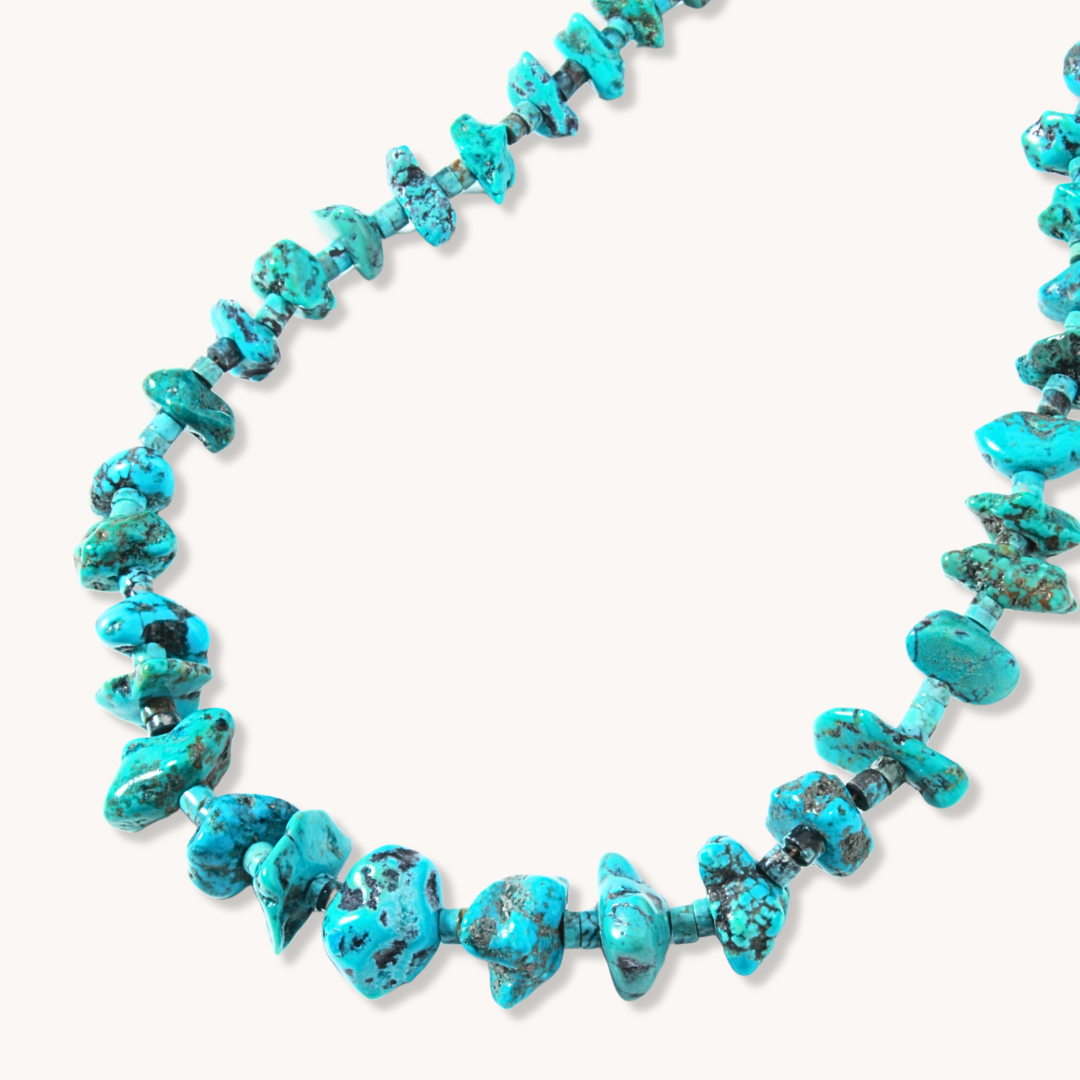Turquoise Nugget & Heishe Beads Necklace