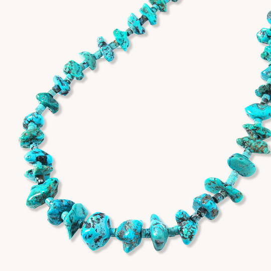 Turquoise Nugget & Heishe Beads Necklace