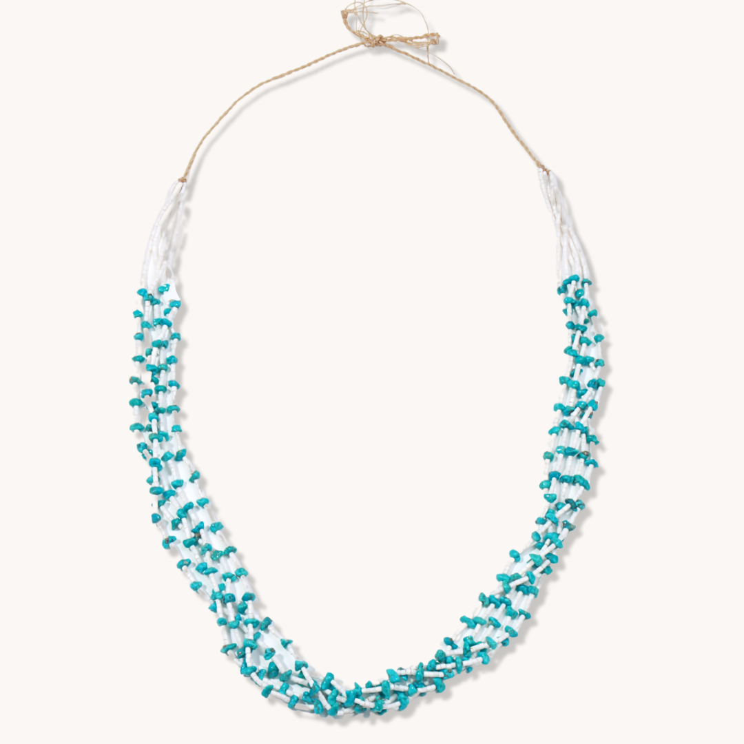 5-Strand Turquoise and Shell Beads Necklace
