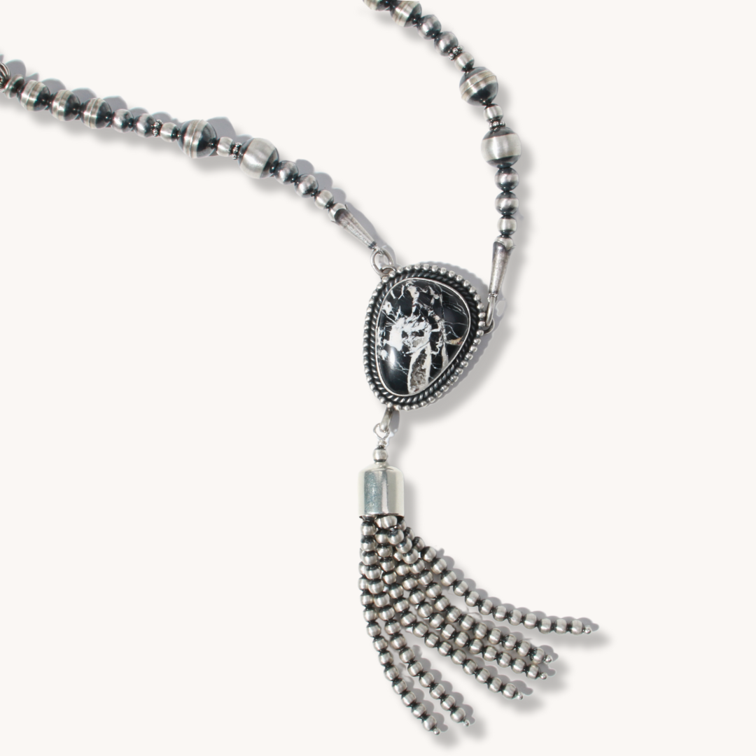 Navajo Pearl & White Buffalo Necklace