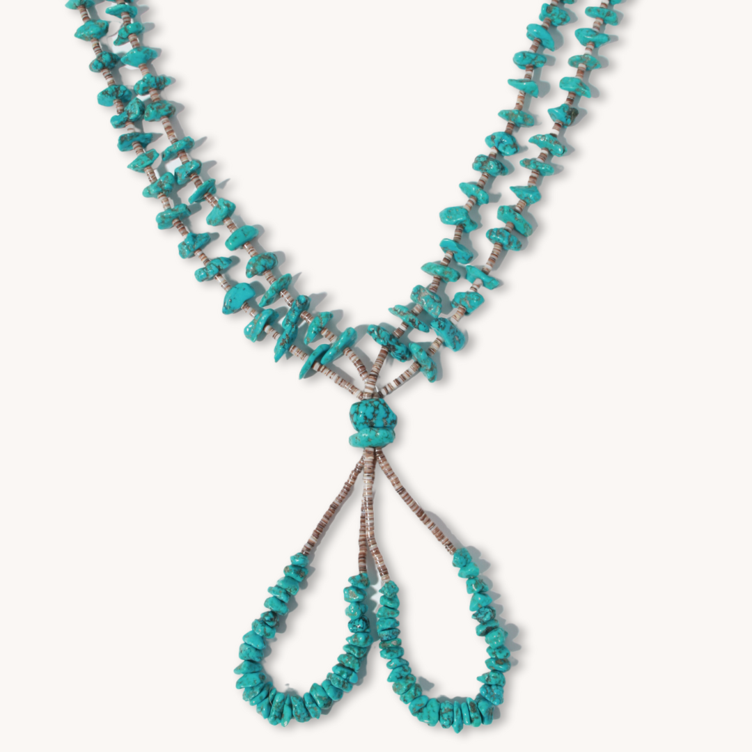 Turquoise Beads Necklace with Jacla