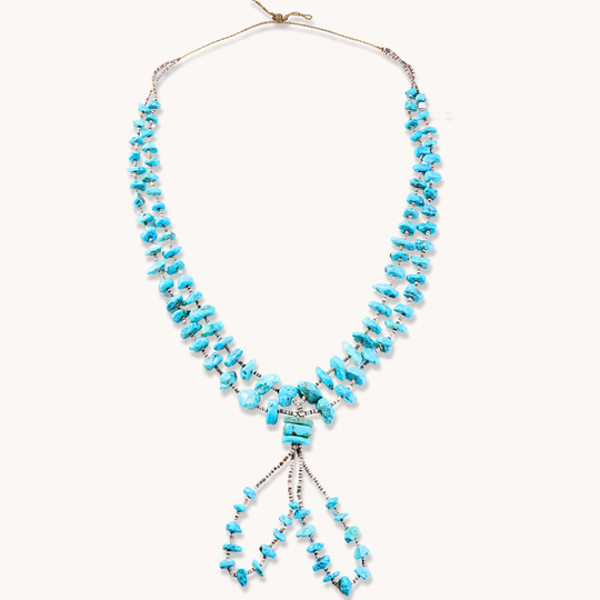 Vintage Turquoise Nugget Beads Necklace with Jaclas