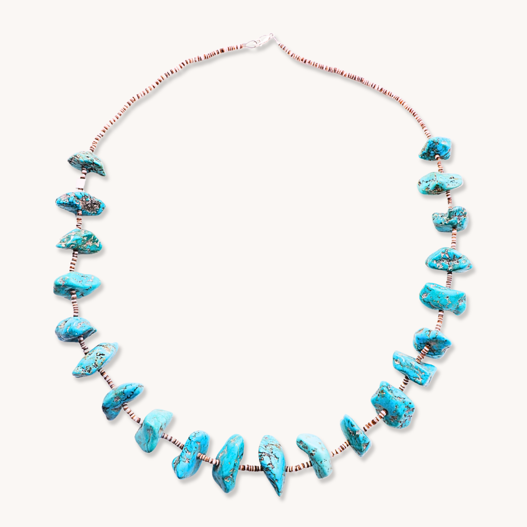 Turquoise Nugget and Heishe Beads Necklace
