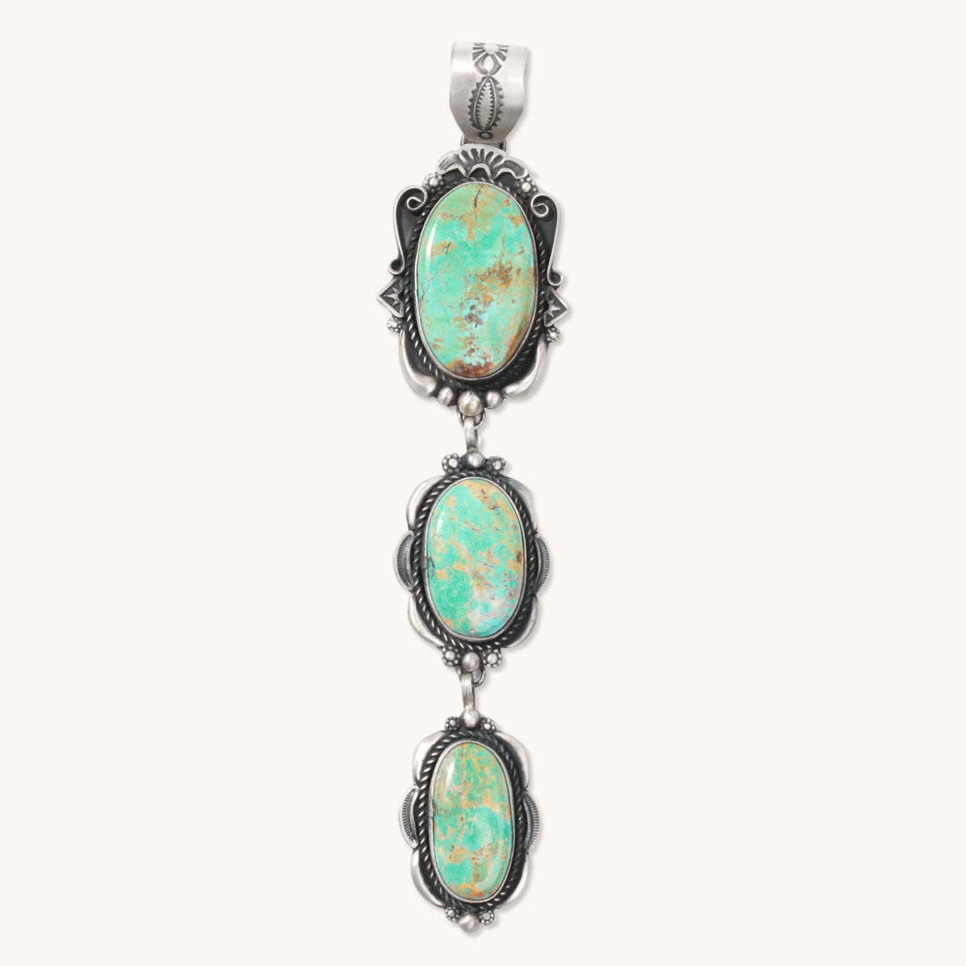 3-Stone Turquoise Drop Pendant