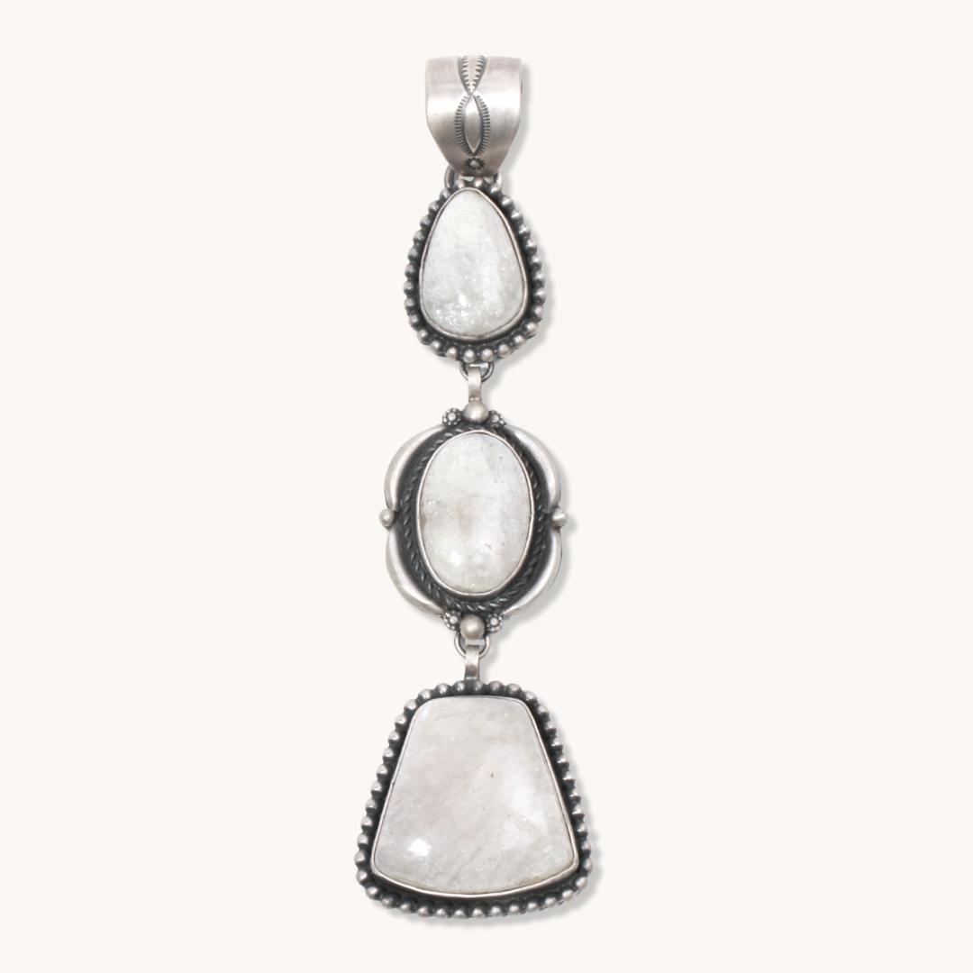 3-Stone Moonstone Drop Pendant