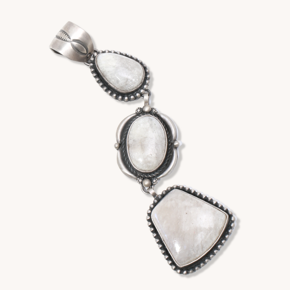 3-Stone Moonstone Drop Pendant