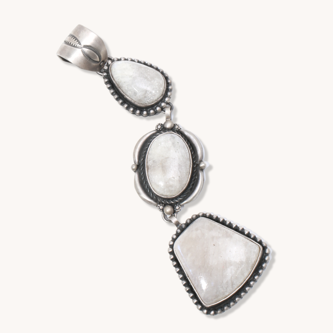 3-Stone Moonstone Drop Pendant