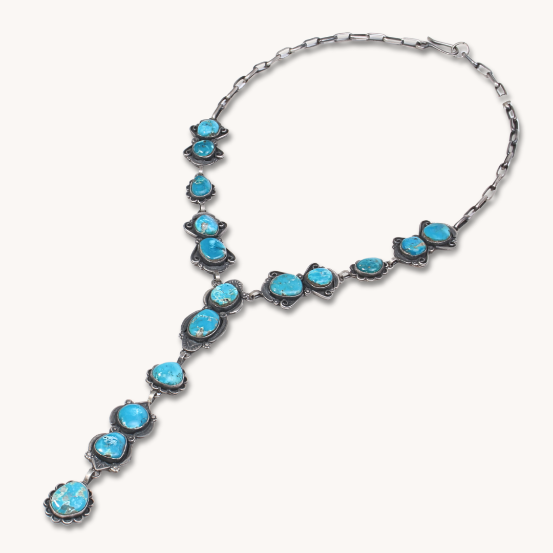 Statement Turquoise Y Necklace