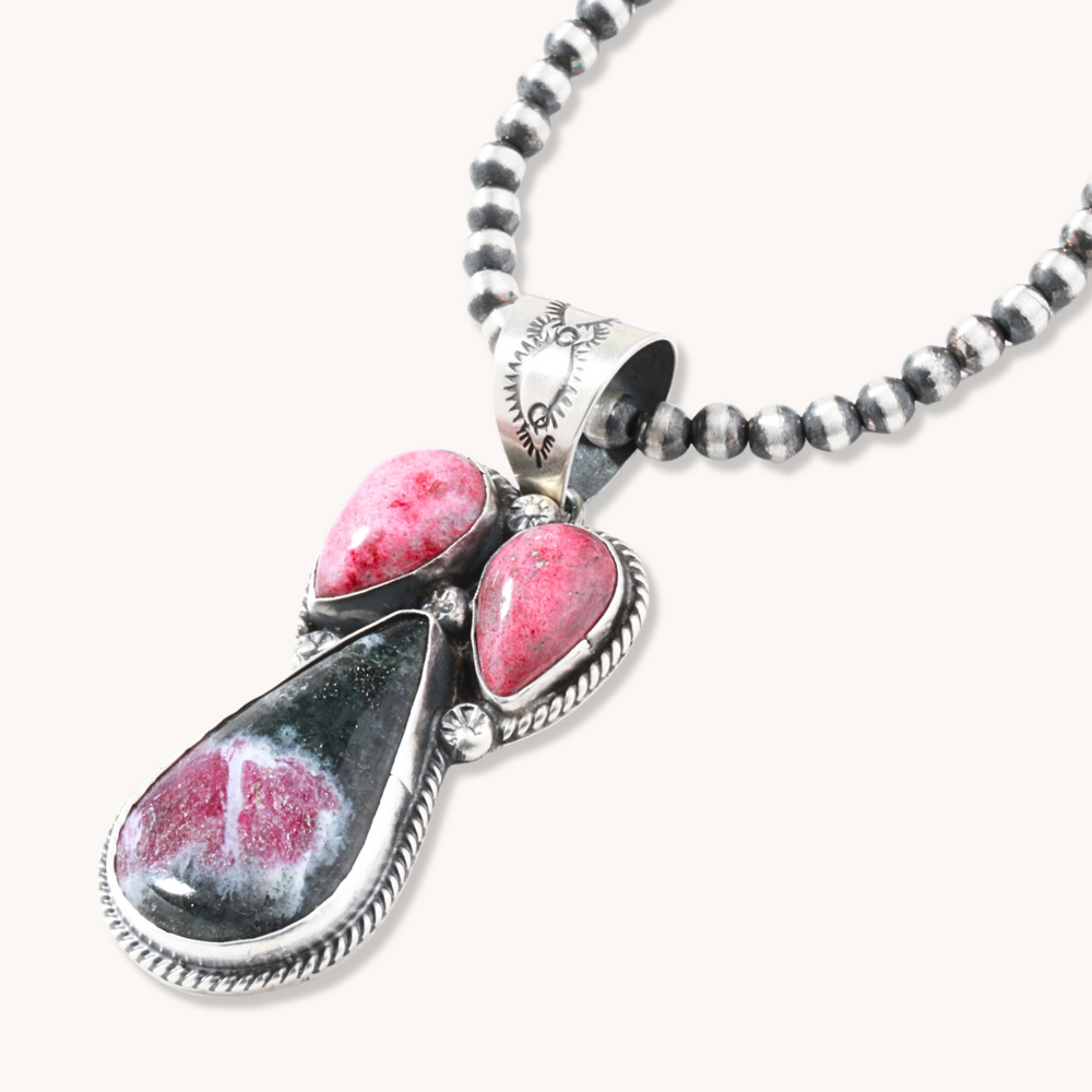 3-Stone Ruby Zoisite Pendant