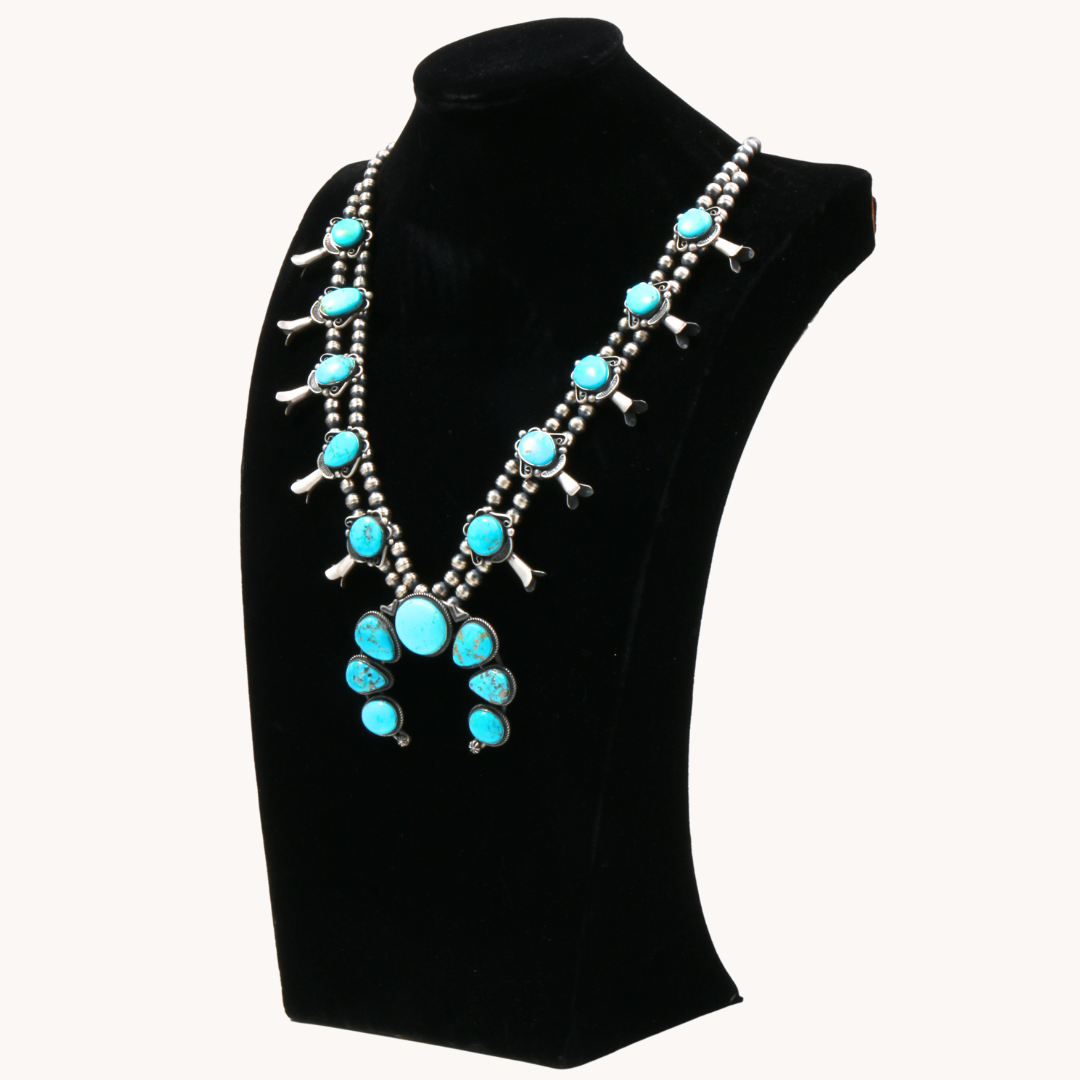 Turquoise Squash Blossom Necklace