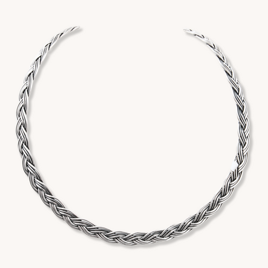 6-Strand Braided Bar Choker Necklace