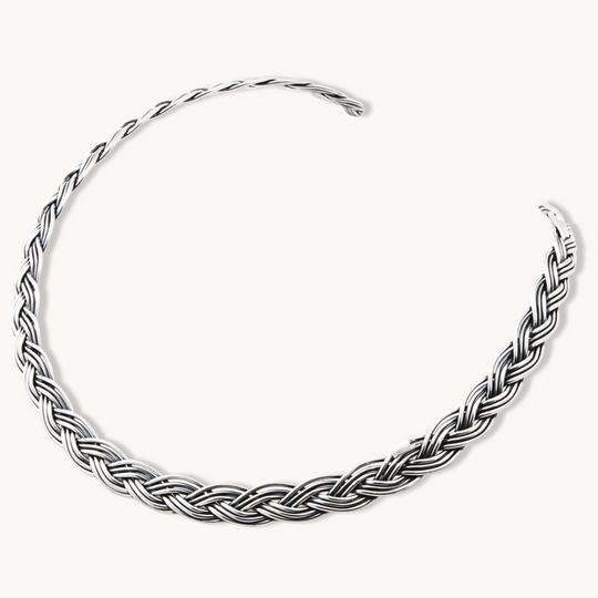 6-Strand Braided Bar Choker Necklace