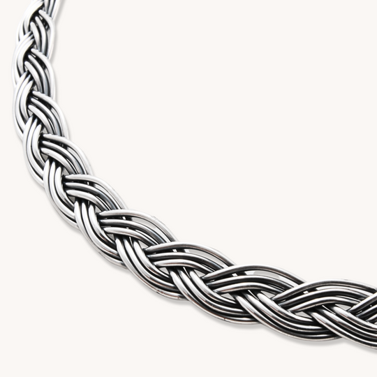 6-Strand Braided Bar Choker Necklace