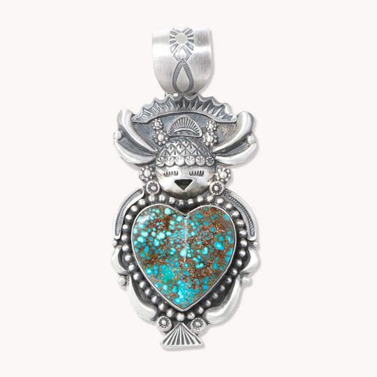 Cornmaiden Pendant with Heart-Shaped Turquoise