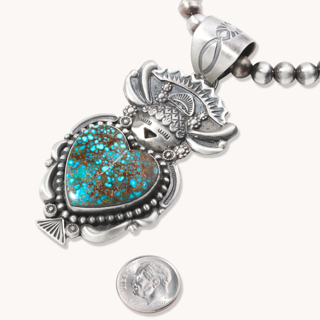 Cornmaiden Pendant with Heart-Shaped Turquoise