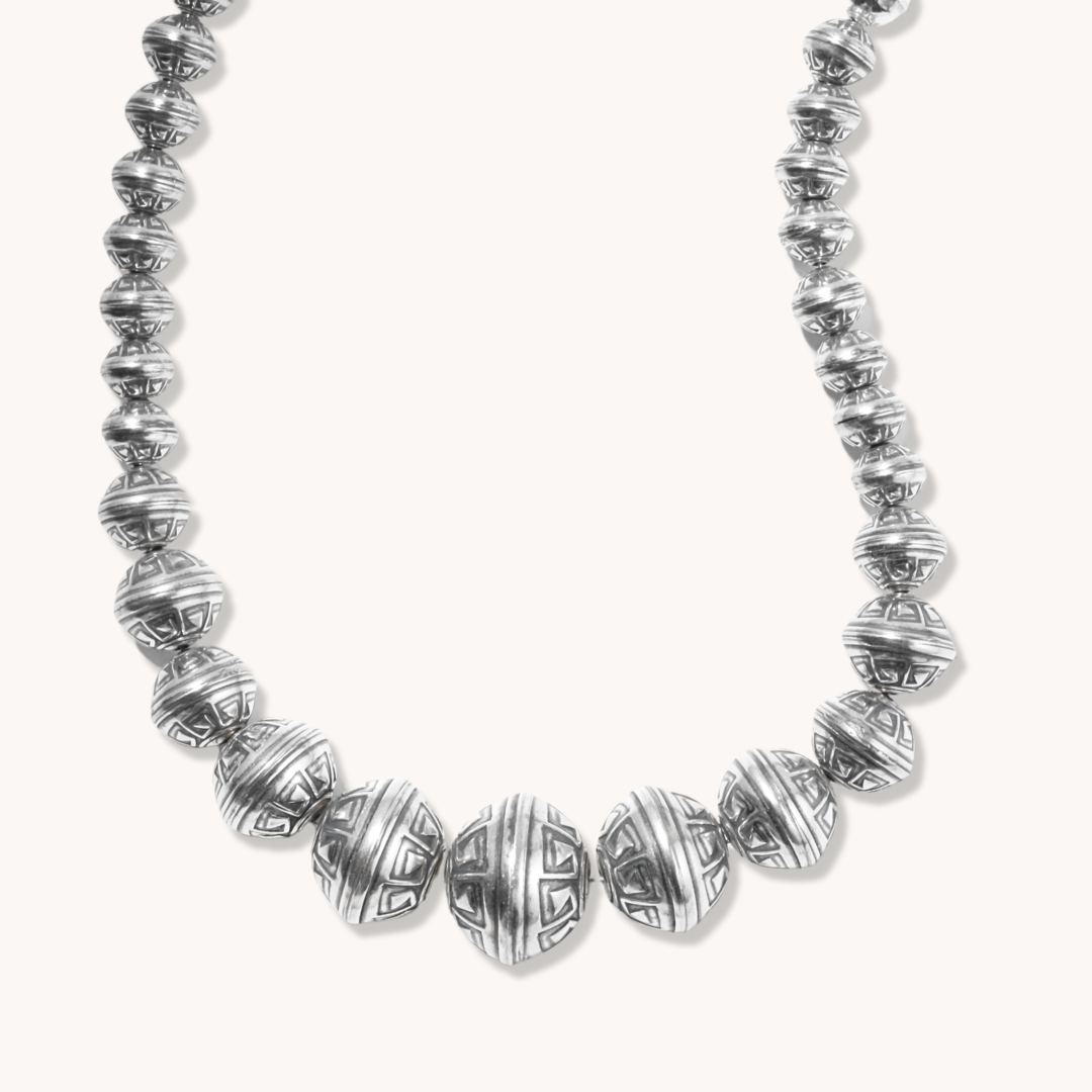 Graduated Silver Beads Necklace