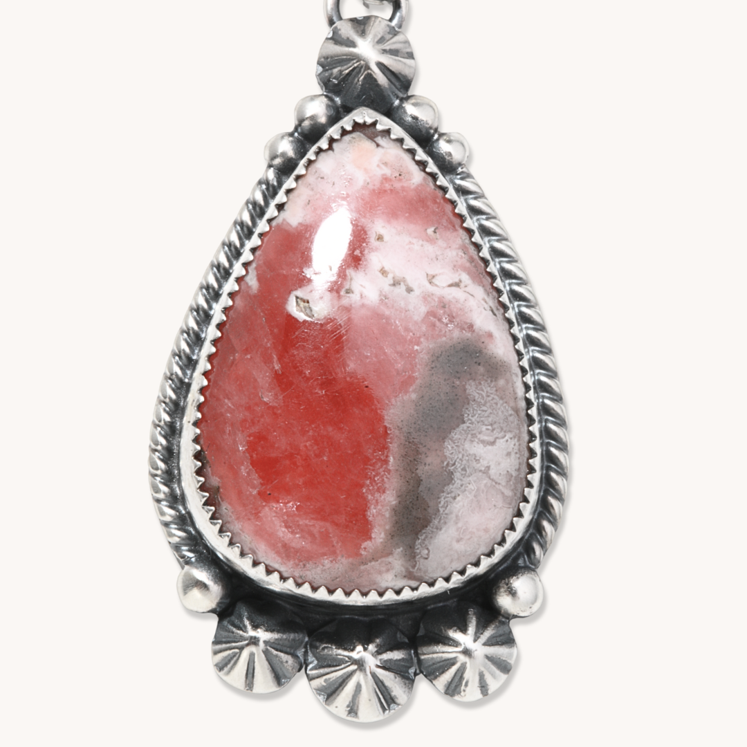 Rhodochrosite Teardrop Pendant