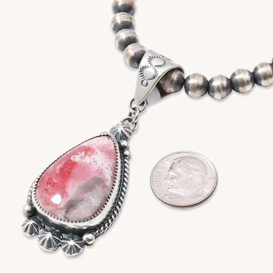 Rhodochrosite Teardrop Pendant