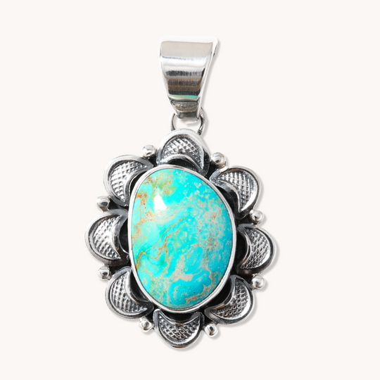 Hand-Stamped Turquoise Pendants
