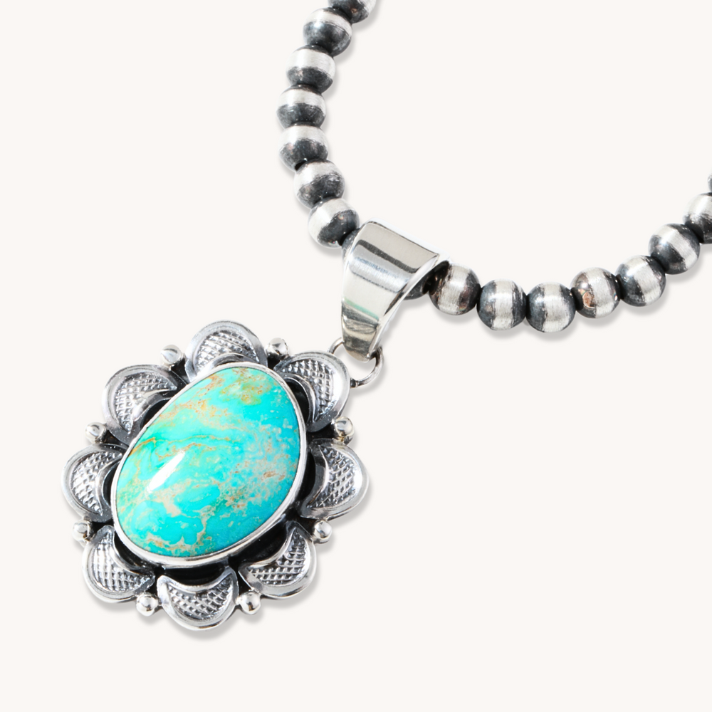 Hand-Stamped Turquoise Pendants